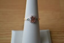 Anel halo de diamante/turmalina premium blush e lagoa 1,00 ct ouro rosa 10K tamanho 6 comprar usado  Enviando para Brazil