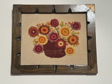 Vtg flowers needlepoint for sale  Osgood