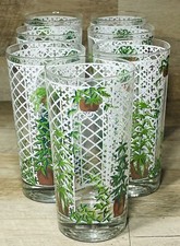 Usado, Conjunto de 7 copos vintage para beber treliça de plantas em vasos de jardim Cera comprar usado  Enviando para Brazil