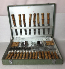 Conjunto de 32 Talheres de Bambu de Aço Inoxidável Sato Shoji KK Vintage Anos 1950 Fabricado no Japão comprar usado  Enviando para Brazil