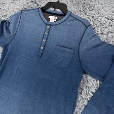 Camisa masculina tingida carbono 2 cobalto adulta pequena azul branca Henley com nervuras, usado comprar usado  Enviando para Brazil