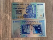 Zimbabwe 100 trillion  Silver Foil Note - Collectables / Great Gift , używany na sprzedaż  Wysyłka do Poland