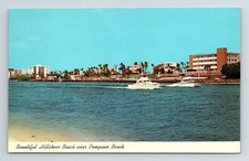 Cartão postal vintage Pompano Beach FL, Hillsboro, barcos de pesca costa Flórida, usado comprar usado  Enviando para Brazil