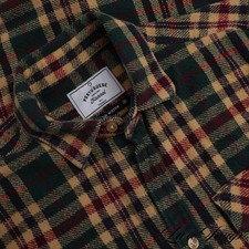 Camisa portuguesa flanela verde cru multi xadrez felpuda grossa botão para baixo M NR #3 comprar usado  Enviando para Brazil