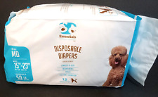 Fraldas descartáveis Essentials para cães tamanho M pacote com 12 fêmeas protetoras contra vazamentos no calor, usado comprar usado  Enviando para Brazil