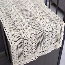 Cachecol vintage mão crochê renda mesa corredor cômoda flor guardanapo casamento 15x35", usado comprar usado  Enviando para Brazil