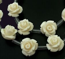 Contas de flores rosa concha creme marfim/branco 10 mm (12 peças) comprar usado  Enviando para Brazil