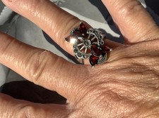925 silver garnet for sale  DISS