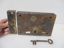 Usado, Fechadura de aro de porta de ferro antiga grande latão vitoriano antigo manter georgiano "carpinteiro" comprar usado  Enviando para Brazil