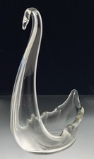 Usado, Estátua escultura vintage minimalista feita à mão cisne de vidro transparente pequena arte 9" comprar usado  Enviando para Brazil
