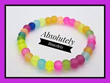 Usado, Pulseira elástica elástica arco-íris multicolorida fosco 6 mm festa festival  comprar usado  Enviando para Brazil