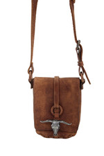 Ralph Lauren Feminino Couro Tom Prata Cabeça de Touro Lisa Tiracolo Marrom Tamanho M comprar usado  Enviando para Brazil