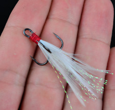 Lote de 50 ganchos agudos com pena 2/4/6/8/10# equipamento de pesca para iscas de peixinho comprar usado  Enviando para Brazil