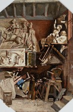 E. ZOCCHI (1835-1913), Atelier mit Skulpturen,  1898, Öl Impressionismus Interie, usado comprar usado E. ZOCCHI (1835-1913), Atelier mit Skulpturen,  1898, Öl Impressionismus Interie, usado comprar usado  Enviando para Brazil