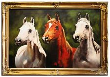 Pferde - Pintura Al Óleo Pintado a Mano Marco Firmado 105x75cm Mural Decoración na sprzedaż  PL