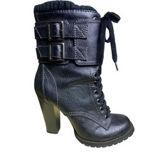 Mix Nº 6 Risa Negro Imitación Cuero 4" Tacón Alto Botines -Talla 7M segunda mano  Embacar hacia Mexico