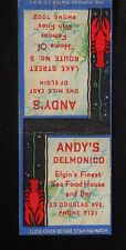 1930s Andy's Delmonico Finest Sea Food House and Bar Phone 7121 Fish Elgin IL MB, usado comprar usado  Enviando para Brazil