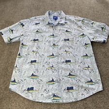 Camisa masculina Guy Harvey grande veleiro e plotter de curso botão azul havaiano comprar usado  Enviando para Brazil