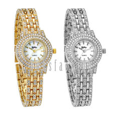 Relógio de pulso feminino de luxo feminino Bling mostrador de strass analógico quartzo vestido, usado comprar usado  Enviando para Brazil