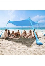 Barraca de praia pop-up sombra dossel abrigo solar UPF50+ com 4 postes de estabilidade/transporte B, usado comprar usado  Enviando para Brazil