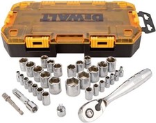 Juego de enchufes DEWALT, unidad de 1/4 pulgadas y 3/8 pulgadas, SAE/métrico, 34 piezas (DWMT73804) segunda mano  Embacar hacia Mexico