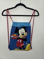 Bolsa tote parque temático Mickey Mouse azul Disney cordão mochila escolar bolsa de ginástica, usado comprar usado  Enviando para Brazil