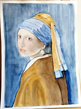 Aquarelle reproduction jeune d'occasion  Menton