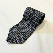 Gravata Distinction 100% importada de seda azul amarela preta pequenos quadrados geométrica comprar usado  Enviando para Brazil