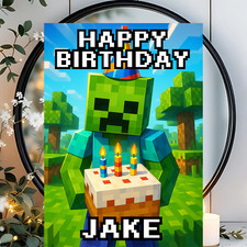 Personalised minecraft birthda for sale  BARNSTAPLE