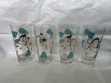 Usado, Conjunto de 4 Copos Tumbler Federal Atomic Boomerang Amoeba MCM Turquesa e Dourado comprar usado  Enviando para Brazil