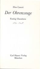 Elias Canetti Der Ohrenzeuge Fünfzig Charaktere SIGNIERT ERSTAUSGABE SCHUTZUMSCH comprar usado  Enviando para Brazil