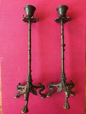 Paire bougeoirs bronze d'occasion  France