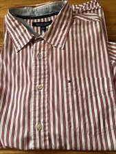 Camisa masculina listrada vermelha e branca Tommy Hilfiger tamanho XL comprar usado  Enviando para Brazil