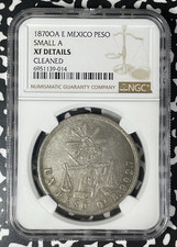 1870-Oa E México 1 Peso NGC Limpo-XF Detalhes Lote #G341 Prata! Pequeno 'A' comprar usado  Enviando para Brazil