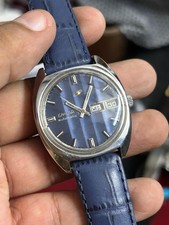 Usado, Relógio de pulso masculino vintage Enicar mostrador azul 17 joias década de 1970 estojo SS comprar usado  Enviando para Brazil