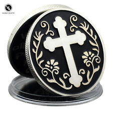Moeda de prata cruz cristã presente de Deus coleção de moedas de metal Jesus presente de Páscoa comprar usado  Enviando para Brazil
