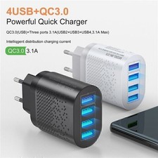 Carregador de parede preto 4 portas carregamento rápido QC 3.0 USB hub adaptador de energia plugue comprar usado  Enviando para Brazil