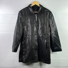 Jaqueta casaco AMADO preta vintage couro blazer botão para cima manga 3/4 tamanho 2XL comprar usado  Enviando para Brazil