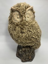 Grande estátua decorativa de coruja de cerâmica peluda olhos largos 15 pol. sentada, coruja magnésia comprar usado  Enviando para Brazil