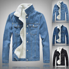 Jaqueta jeans masculina forrada de lã jeans manga longa inverno quente caminhoneiro ∂, usado comprar usado  Enviando para Brazil