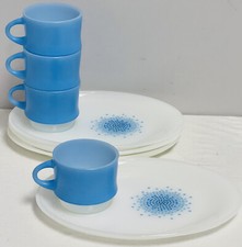 Anchor Hocking Fire King Azul Mosaico 4 Pçs Oval conjuntos de Prato para salgadinhos comprar usado  Enviando para Brazil