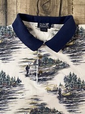 Camisa polo vintage Ducks Unlimited estampa GG pesca caiaque pântano anos 90. comprar usado  Enviando para Brazil