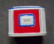 Cerâmica casco anos 1940/50 vintage capuz vermelho base de frasco de armazenamento de açúcar comprar usado  Enviando para Brazil
