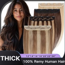 CLEARANCE One Piece GROSSO 100% clipe em extensões de cabelo humano Remy cabeça cheia 24" comprar usado  Enviando para Brazil