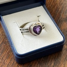 Amethyst heart ring for sale  EASTBOURNE