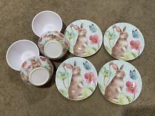 Conjunto de 8 pratos de acrílico Spring Bunny 8,5” e tigelas de cereais 6” 208Park Lisa Audit comprar usado  Enviando para Brazil
