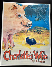 RARO Cartaz Educacional Perfection Form Co Charlotte's Web 1984 Wilbur Templeton comprar usado  Enviando para Brazil