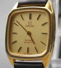 Relógio feminino vintage [quase perfeito] omega Deville 1387 coroa de pressão mostrador dourado quartzo comprar usado  Enviando para Brazil