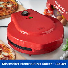 Máquina de pizza elétrica antiaderente Misterchef 30cm com livro de receitas. Vermelho - 1450W comprar usado  Enviando para Brazil