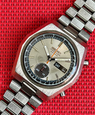 SEIKO 6139-7080 relógio cronógrafo automático masculino vintage mostrador bege comprar usado  Enviando para Brazil